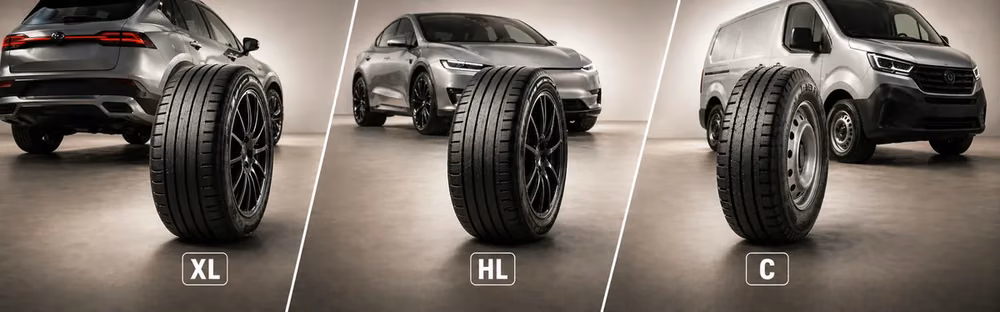 Ko nozīmē XL, HL un C marķējumi uz riepām?